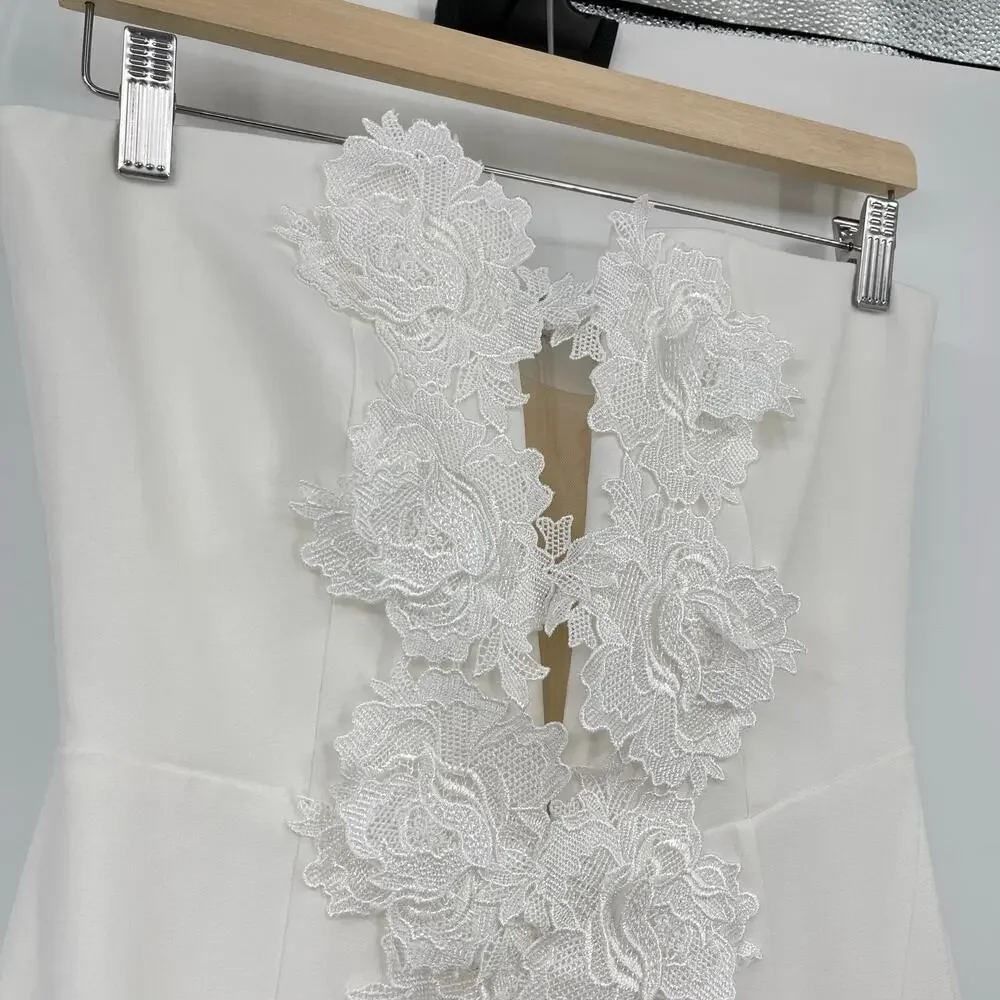 Elegant White Strapless Maxi Dress - Picture 10 of 16